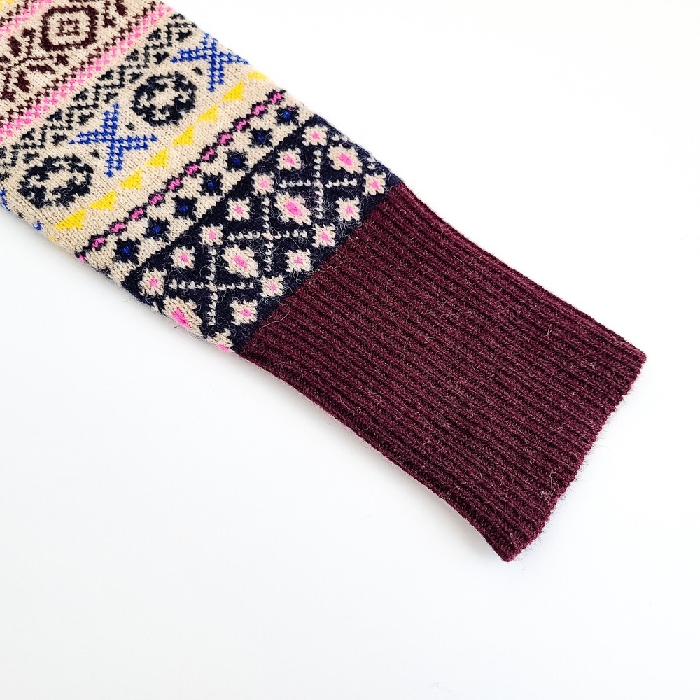J Crew Sequin Fair Isle Lambswool Sweater Womens XS Nordic Multicolor - Picture 7 of 9
